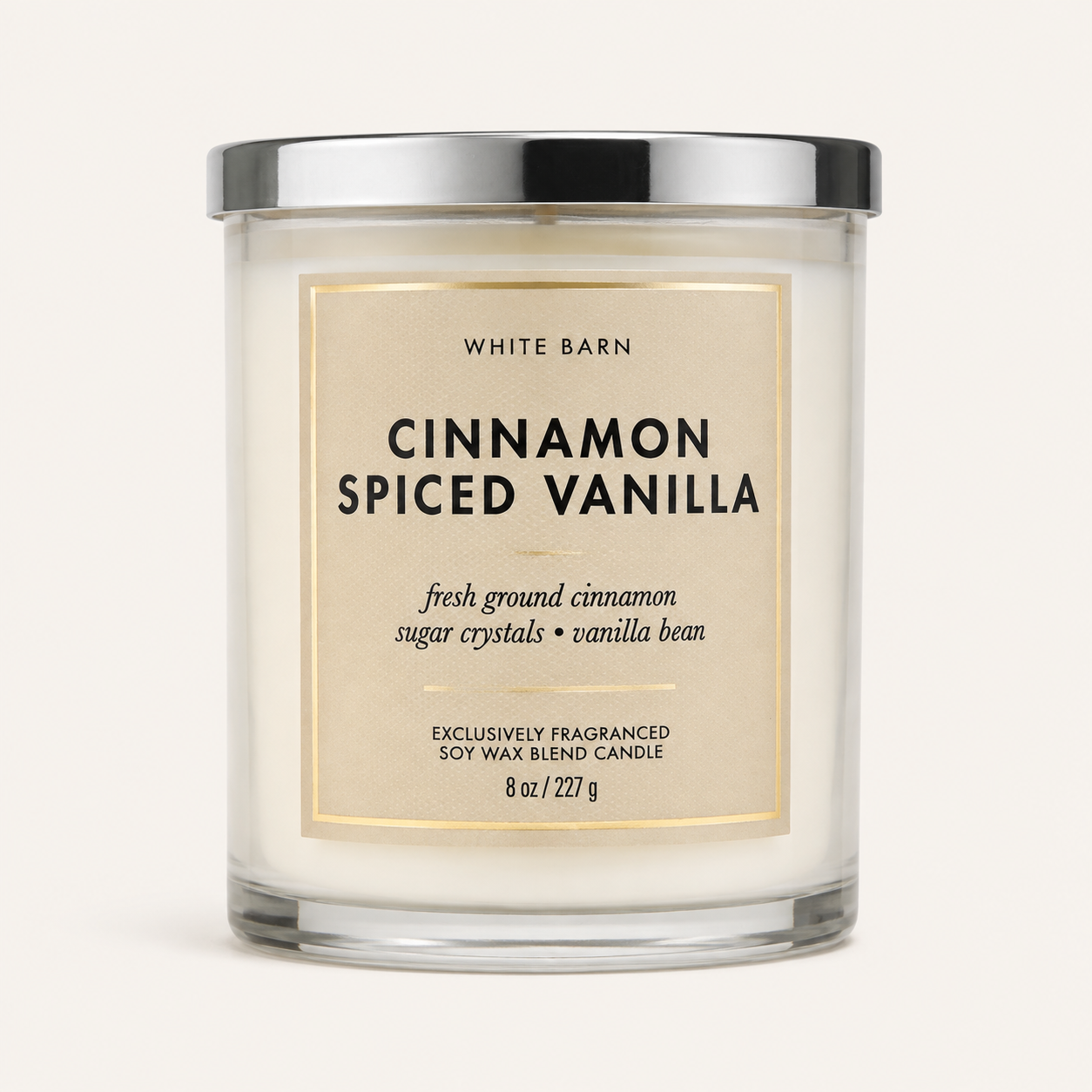 White Barn Cinnamon Spiced Vanilla Vela Aromática 8 oz 1 Mecha