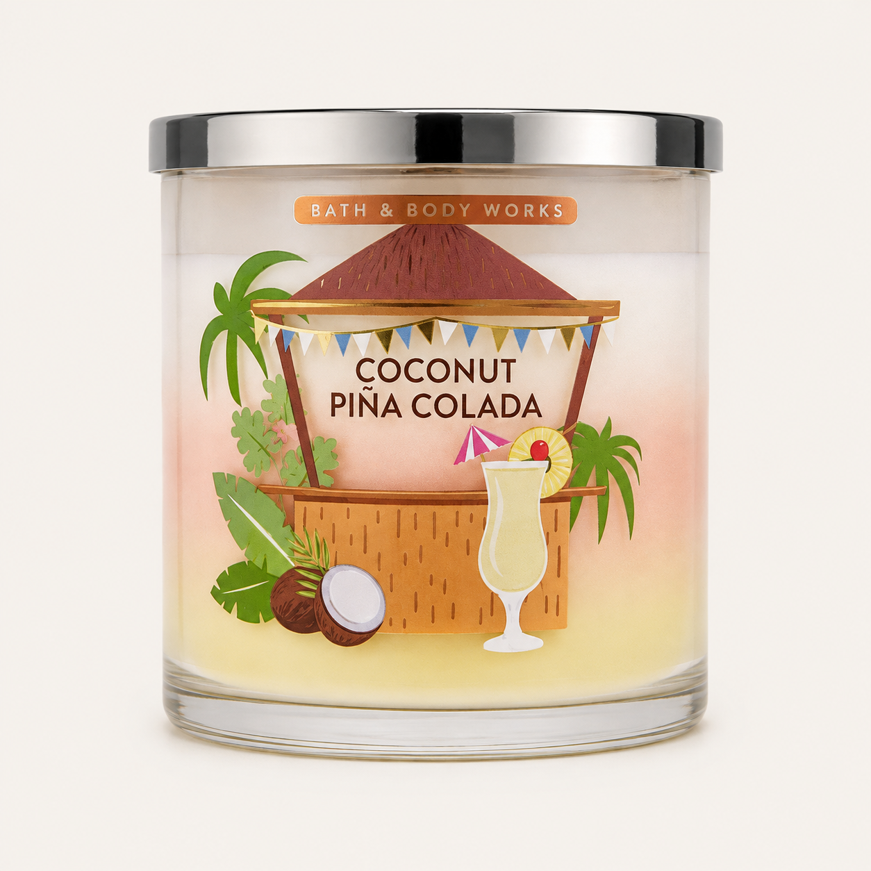 Bath & Body Works Coconut Piña Colada Vela Aromática 3 Mechas